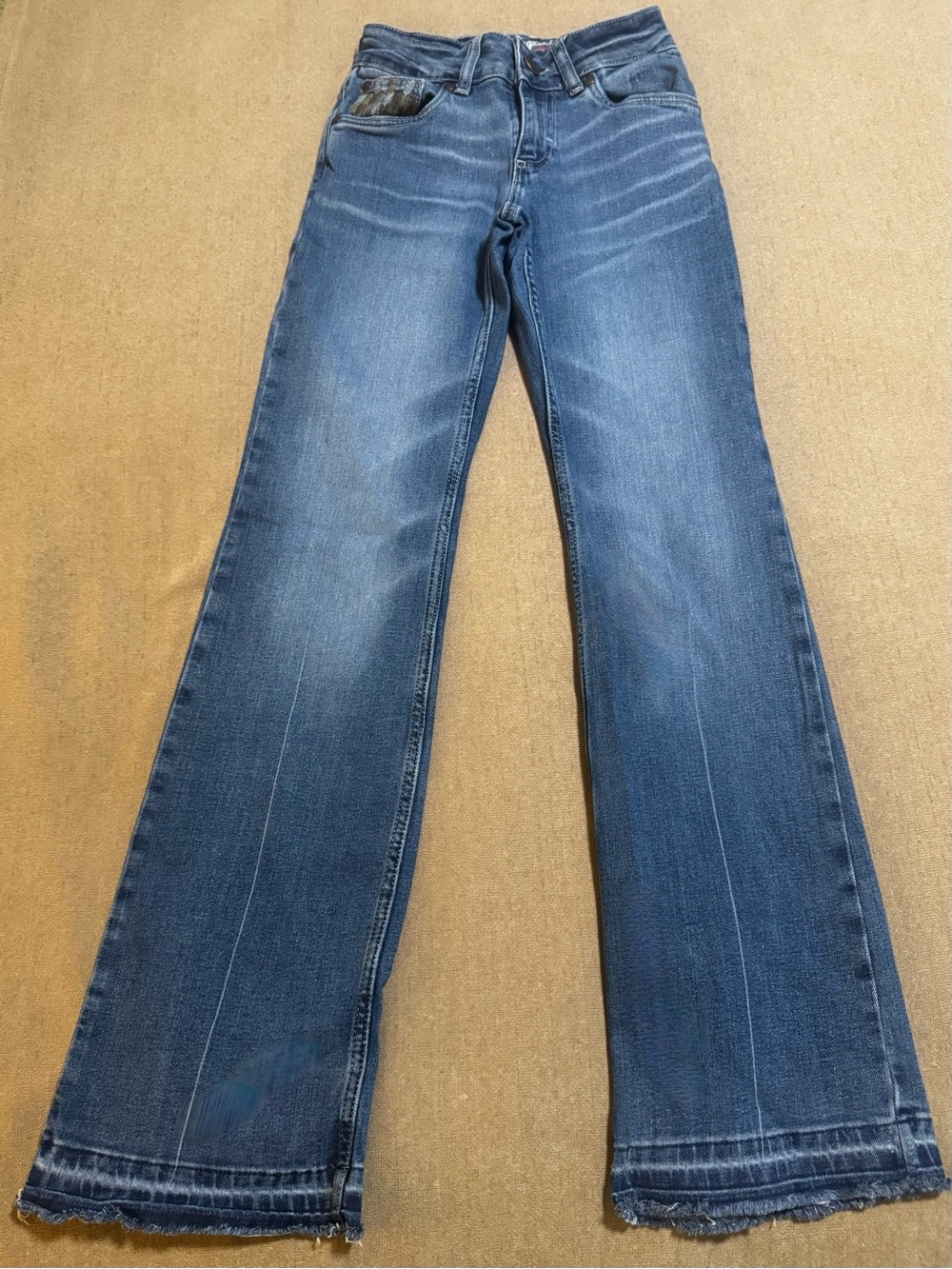 Wrangler Women's Blue Bootcut Jeans with Faded Whiskering